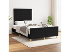Bed frame with black headboard 120x190 cm fabric RTGH59423