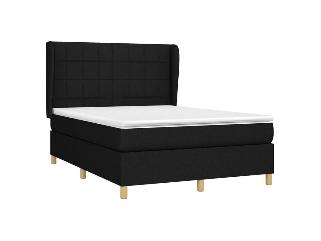 Nobellea bed base with mattress, black, 140x190 cm, fabric, XKGZ39281