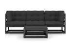 4-piece garden furniture set with cushions, solid pine wood, TPRK09272