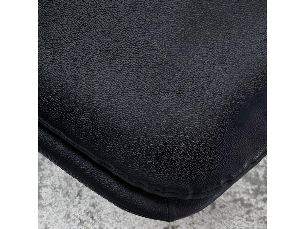 Set of 2 black faux leather chairs with black metal legs - Boisona CEBH35518