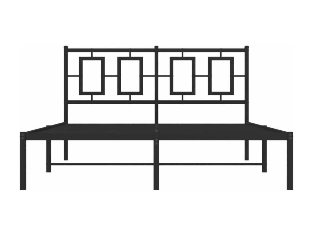 Metal bed frame with black headboard 140x200 QZGL91102