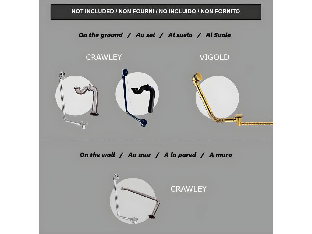 Antique retro freestanding bathtub, white, 171 cm, eagle feet, aged red copper, MHBS55150