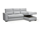 Reversible 4-seater corner sofa bed - Light grey fabric - W 247 x D 158 x H 92 cm VIHS52000
