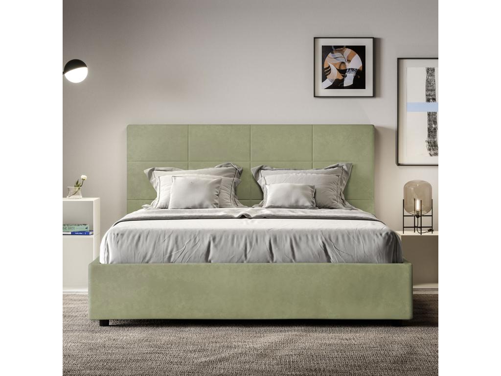 Boisona YTRW68095 Upholstered Bed without Mattress 160x210 cm, Green Microfiber