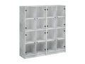 Bookcase with concrete grey doors 136x37x142 SBTW50618