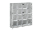 Bookcase with concrete grey doors 136x37x142 SBTW50618