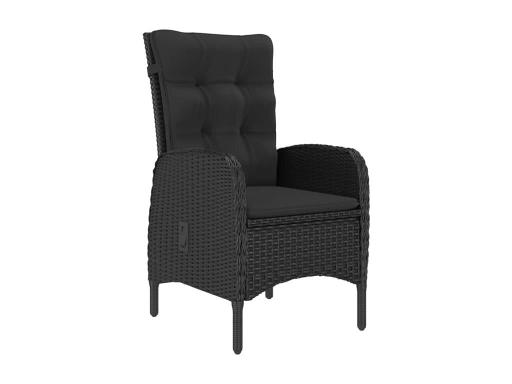 Nobellea 3-piece garden set, woven resin and glass, black AFVD30193