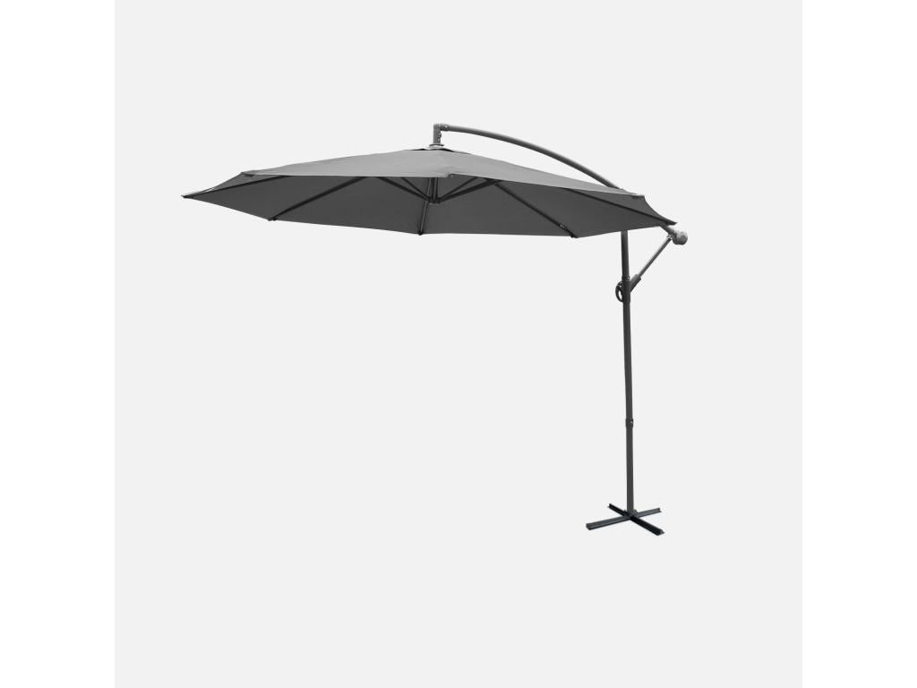300cm Cantilever Parasol - Boisona - Grey - Anthracite Frame - Boisona Anti-Return System. OOYE95222